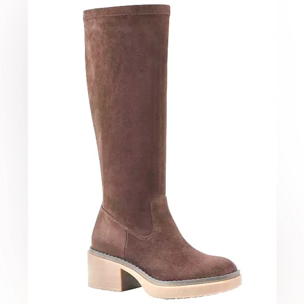 🆕 White Mountain Boots Womens size 6.5 Light Brown Suede Platform Marcella NEW